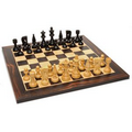 Russian Style Chess Set-Weighted Pieces & Black Stained Wood